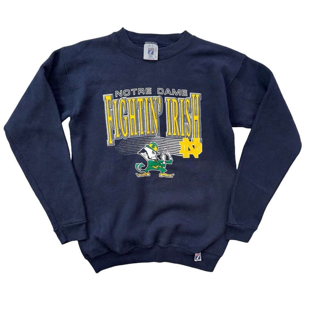 Vintage 90s Notre Dame Fighting Irish Sweatshirt Womens Sz XL Made in USA Logo 7